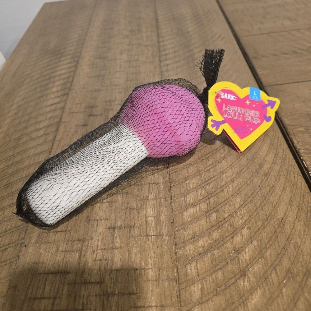 Valentine’s Day Bark Barkbox lavender Lolli-pup Fetch Toy Large 50+ lbs